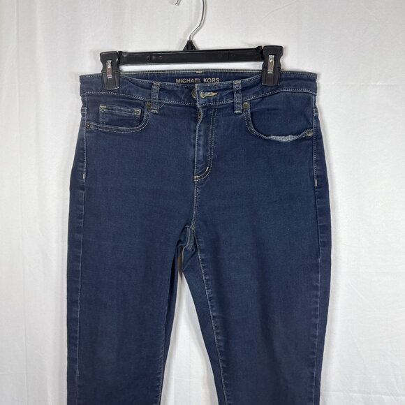 Michael Kors Dark Blue Skinny Jeans Size 10 Preowned - Picture 2 of 13